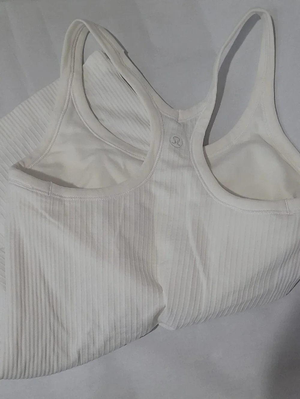 lululemon athletica White Ribbed Racerback Tank